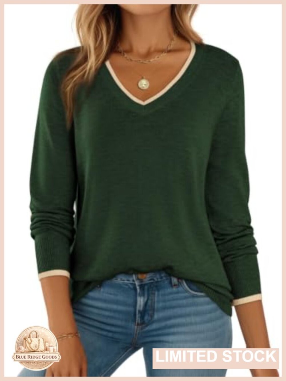 Women's Wool Blend Crew Neck Knit Pullover Sweater Ribbed Trim
